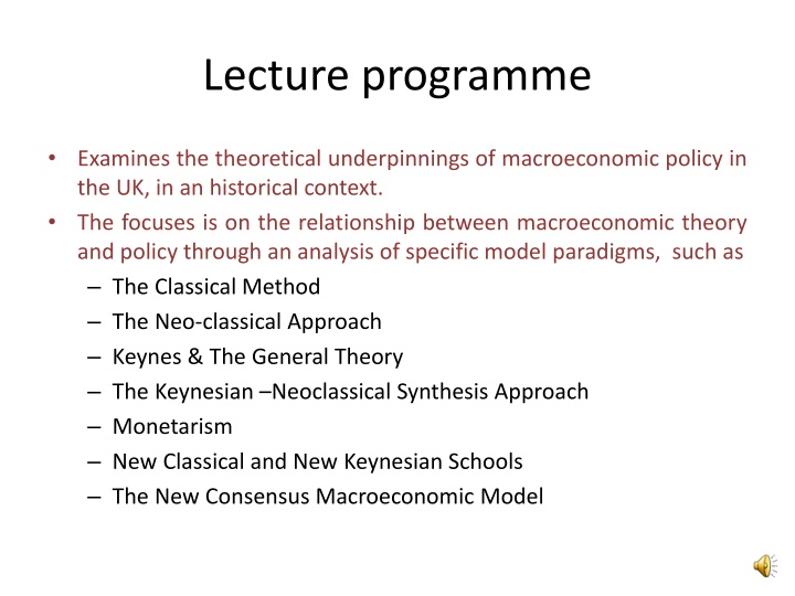 lecture programme n.w