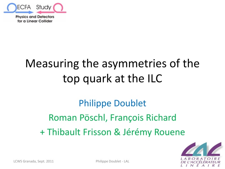 measuring the asymmetries of the top quark n.w