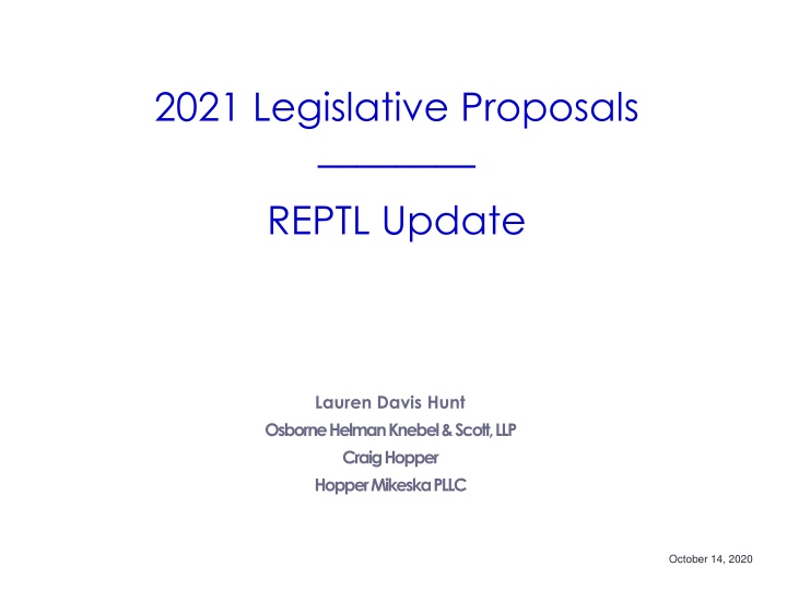 2021 legislative proposals reptl update n.w