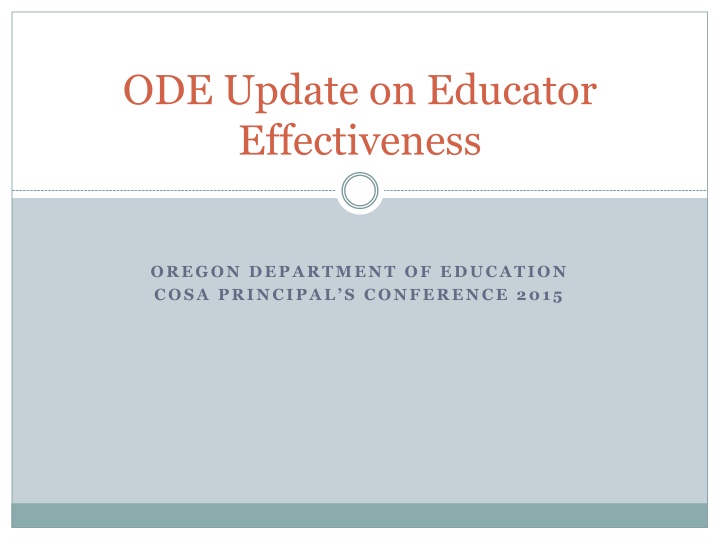 ode update on educator effectiveness n.w