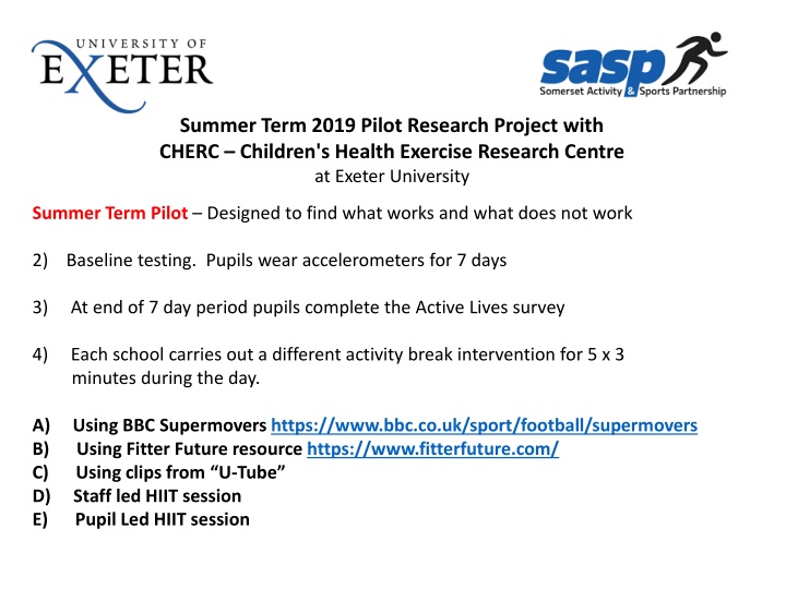 summer term 2019 pilot research project with n.w