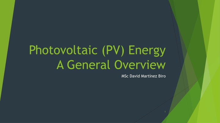 photovoltaic pv energy a general overview n.w
