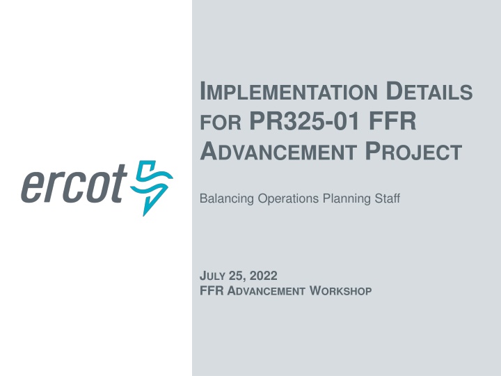 i mplementation d etails for pr325 n.w