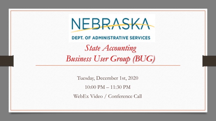 state accounting business user group bug n.w