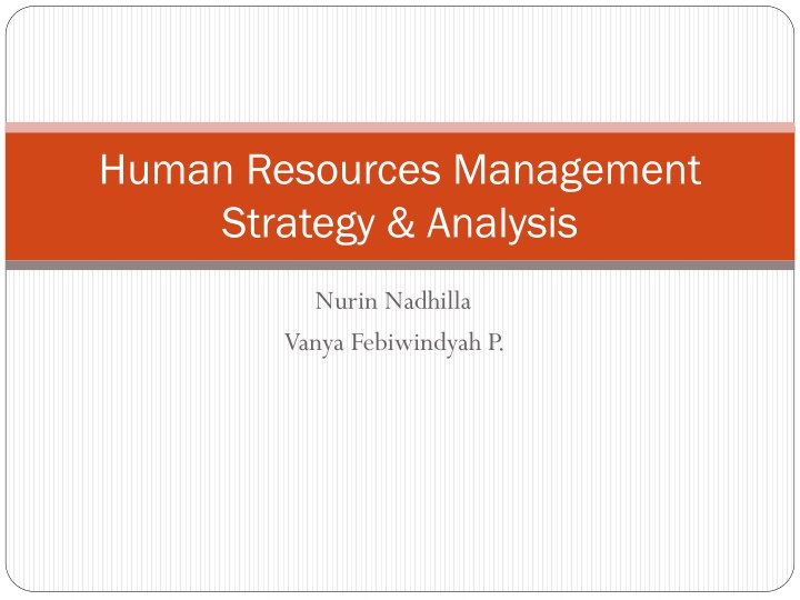 human resources management strategy analysis n.w