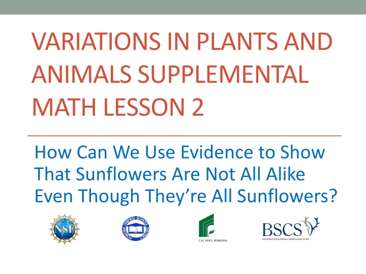 variations in plants and animals supplemental n.w