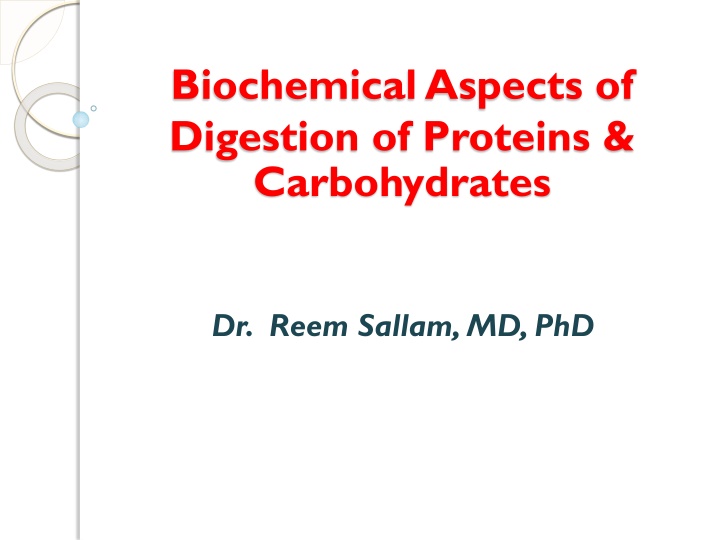 biochemical aspects of digestion of proteins n.w