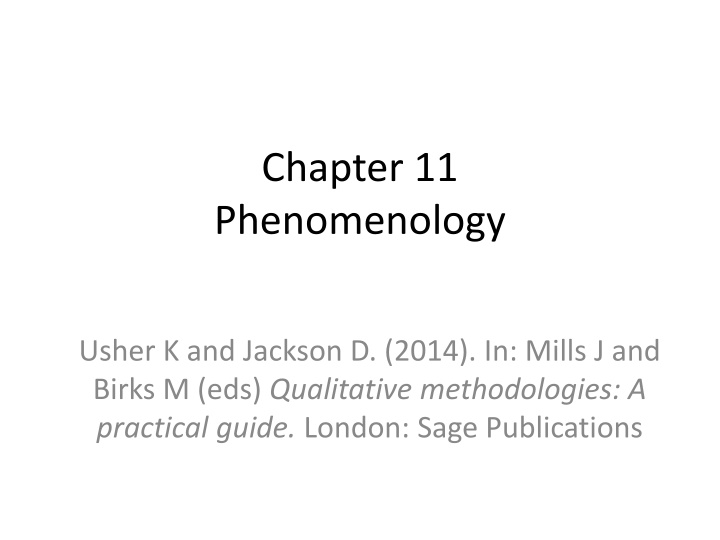 chapter 11 phenomenology n.w