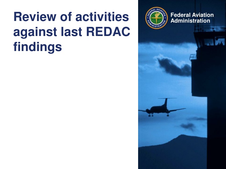 review of activities against last redac findings n.w