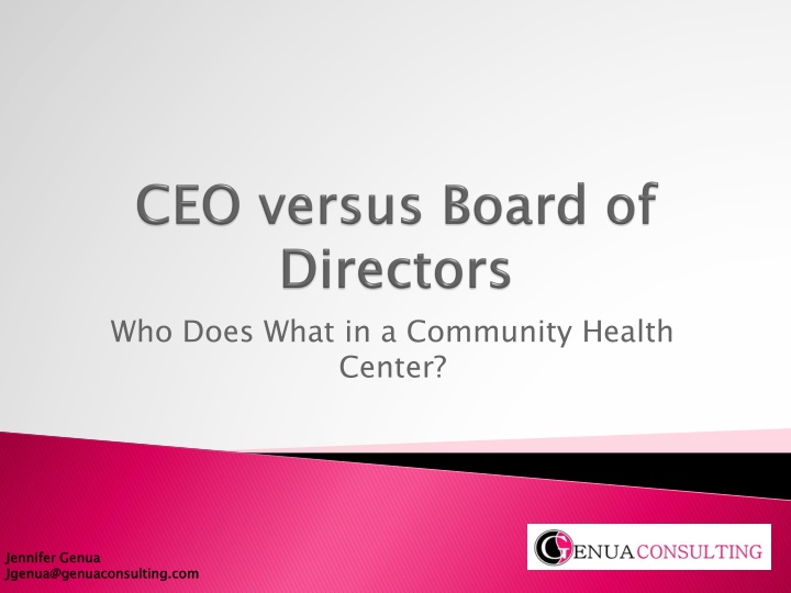 who does what in a community health center n.w