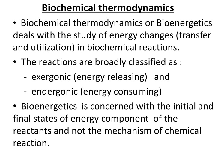 biochemical thermodynamics biochemical n.w