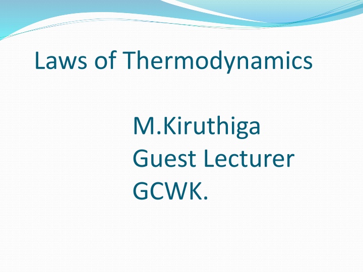 laws of thermodynamics n.w