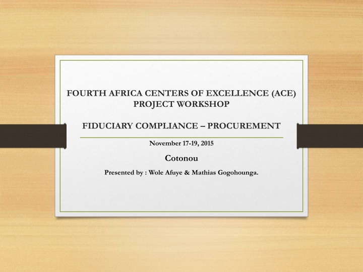 fourth africa centers of excellence ace project n.w