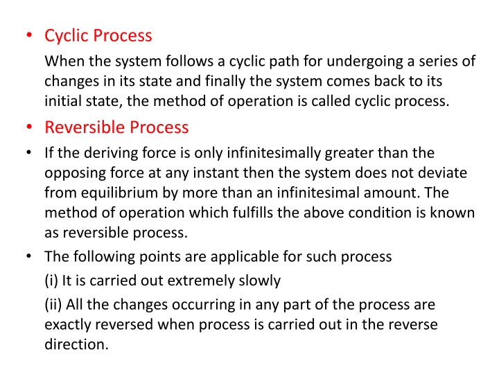 cyclic process when the system follows a cyclic n.w