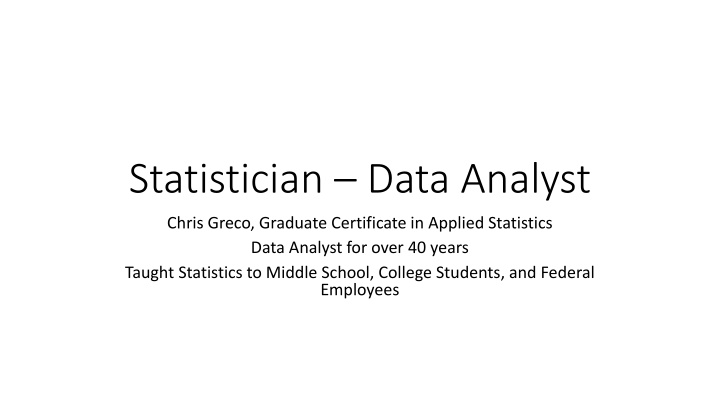 statistician data analyst n.w