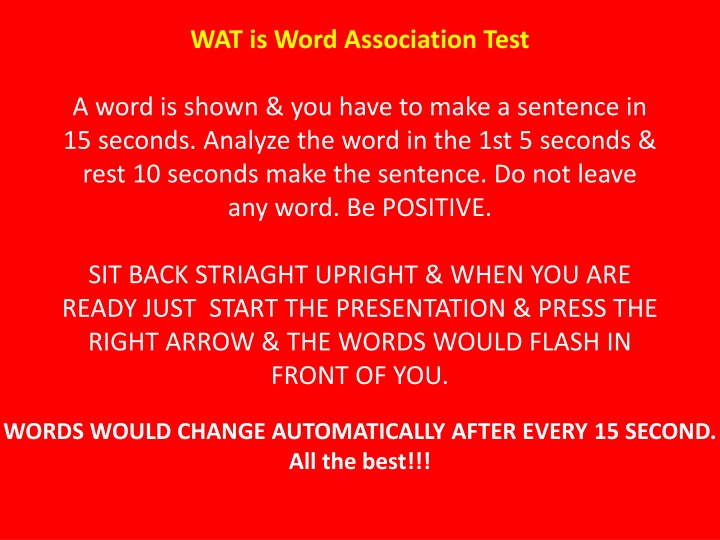 wat is word association test n.w