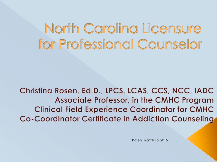 north carolina licensure for professional n.w