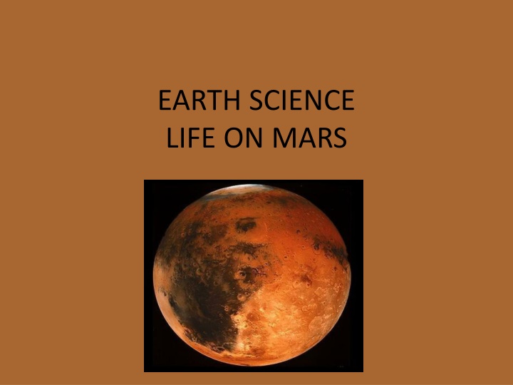 earth science life on mars n.w