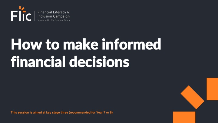 Financial Decisions for Key Stage 3