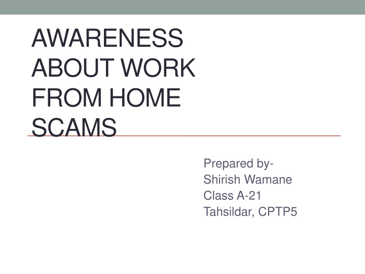 awareness about work from home scams n.w