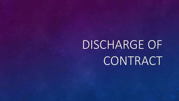 discharge of contract n.w