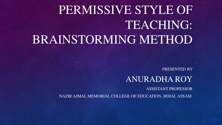 permissive style of teaching brainstorming method n.w