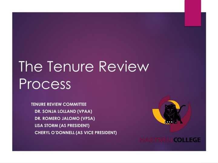the tenure review process n.w