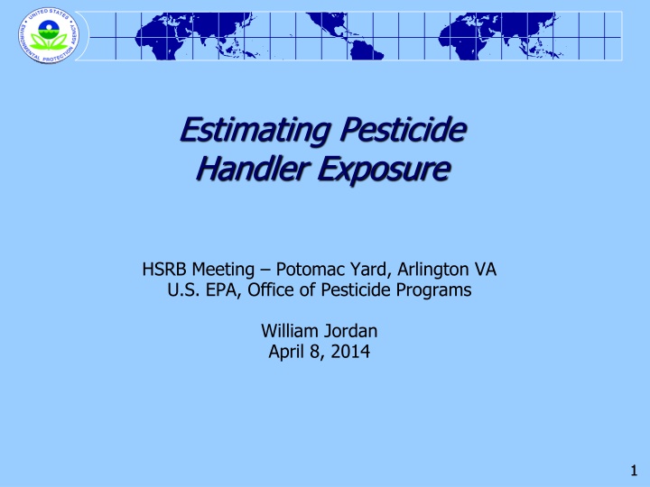 estimating pesticide handler exposure n.w