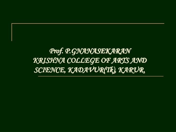 prof prof p gnanasekaran p gnanasekaran krishna n.w