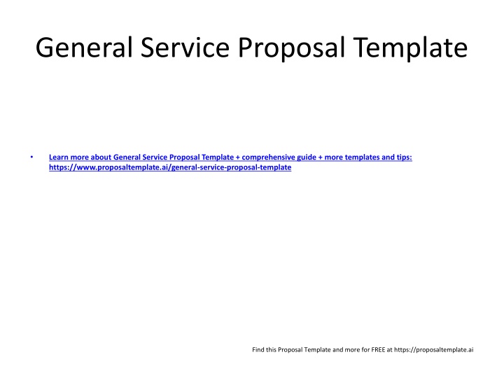 general service proposal template n.w