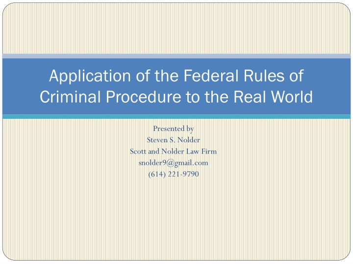 application of the federal rules of criminal n.w