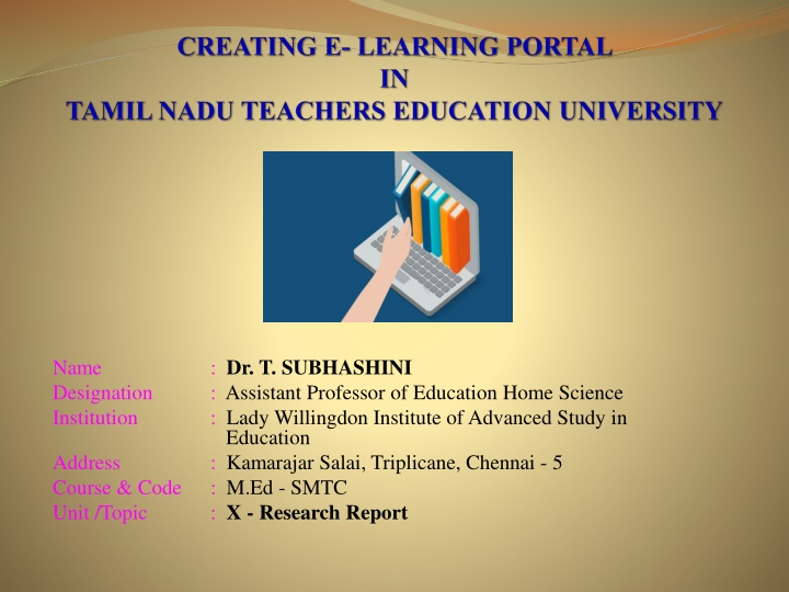dr t subhashini assistant professor of education n.w