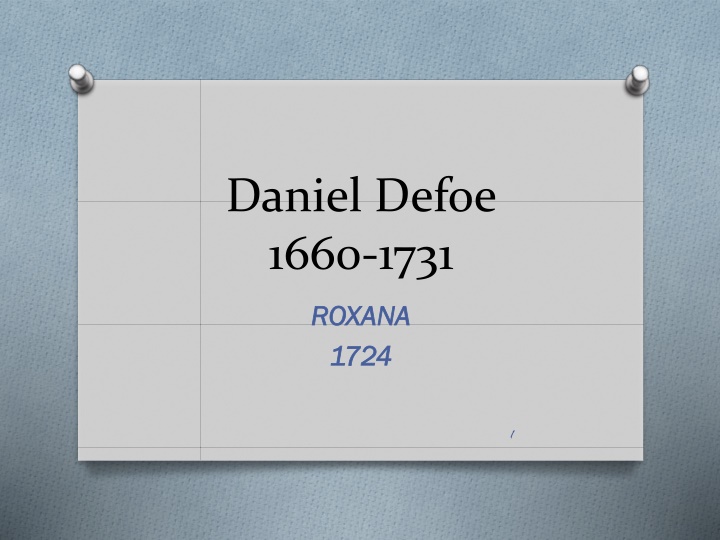 daniel defoe 1660 1731 n.w