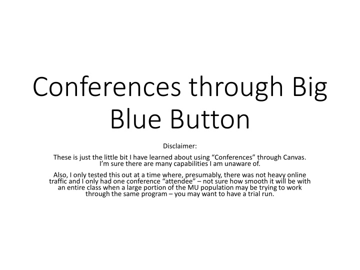 conferences through big blue button n.w