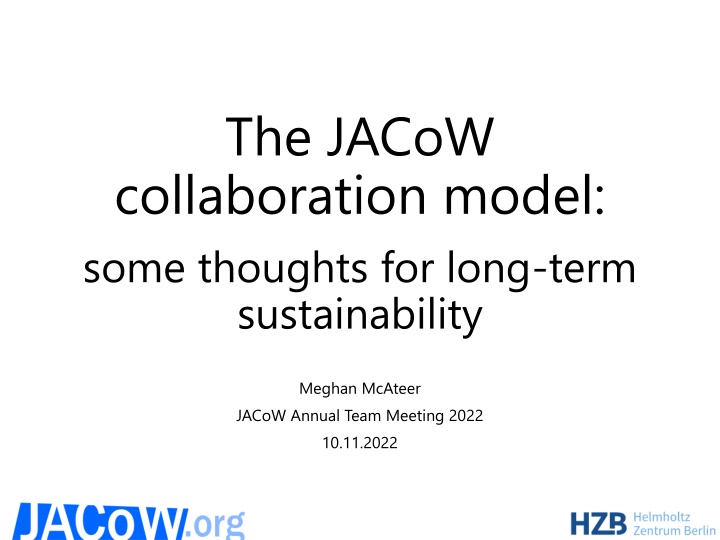 the jacow collaboration model some thoughts n.w