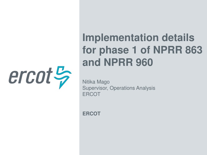 implementation details for phase 1 of nprr n.w