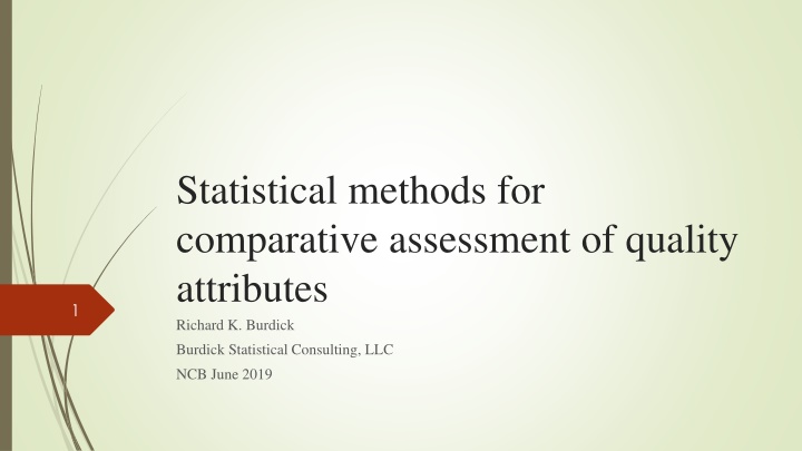 statistical methods for comparative assessment n.w