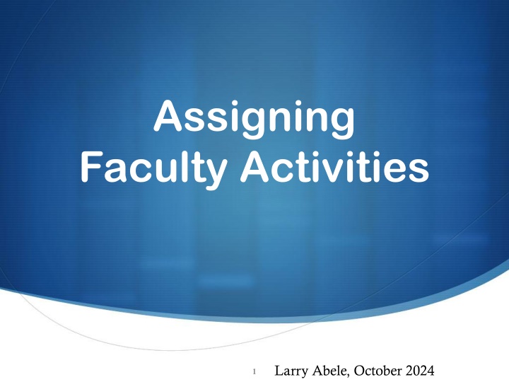 assigning faculty activities n.w