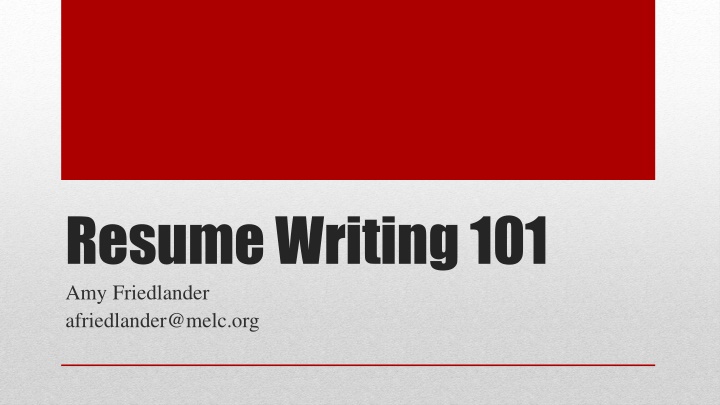 resume writing 101 amy friedlander n.w