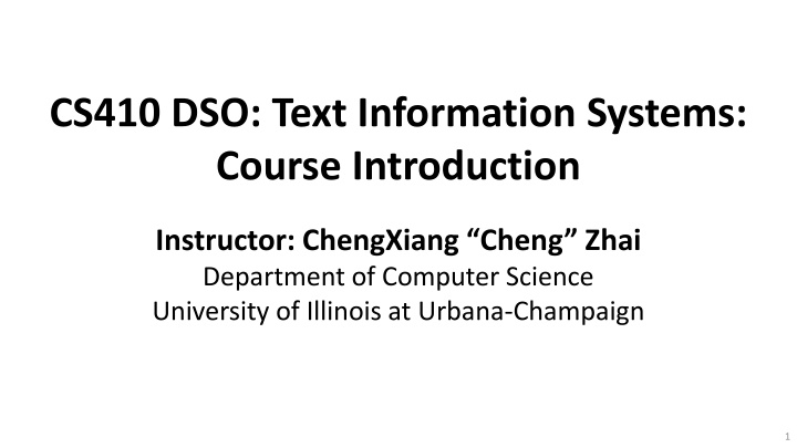 cs410 dso text information systems course n.w