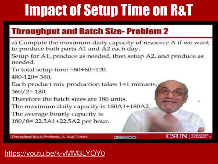 impact of setup time on r t n.w
