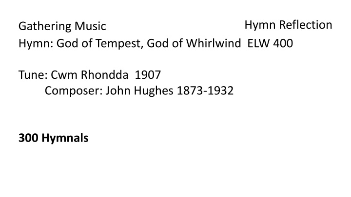 hymn reflection n.w