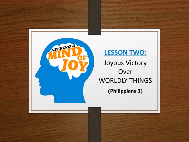 lesson two joyous victory over worldly things n.w