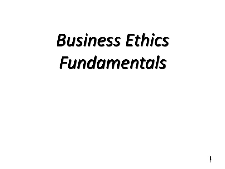 business ethics fundamentals n.w