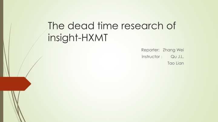the dead time research of insight hxmt n.w