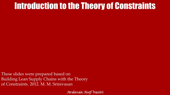 introduction to the theory of constraints n.w
