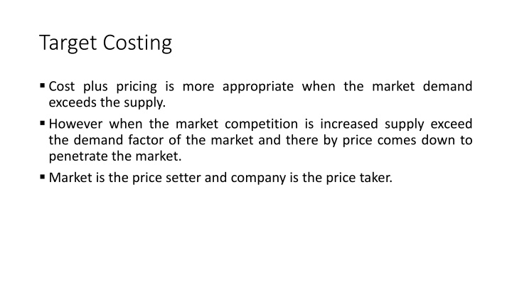 target costing n.w