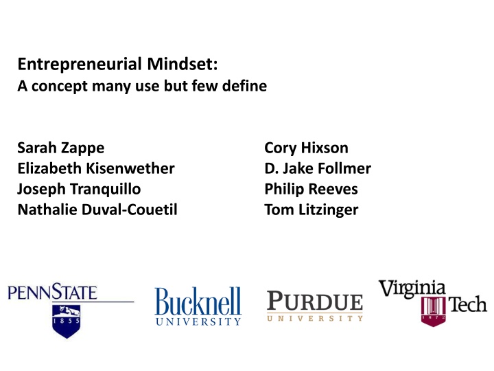entrepreneurial mindset a concept many n.w