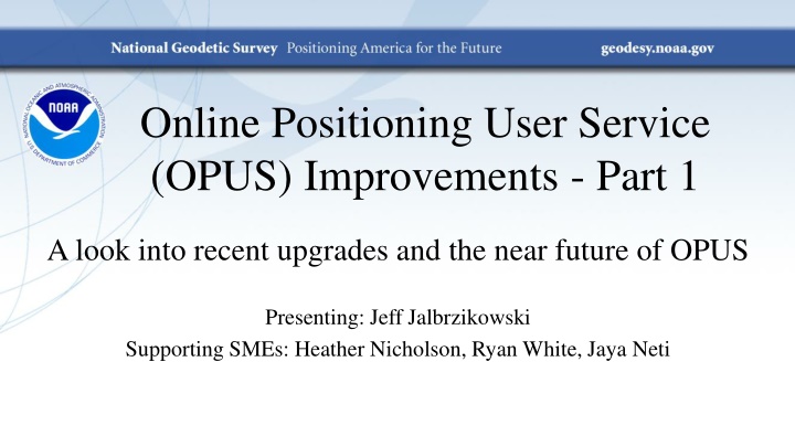 online positioning user service opus improvements n.w