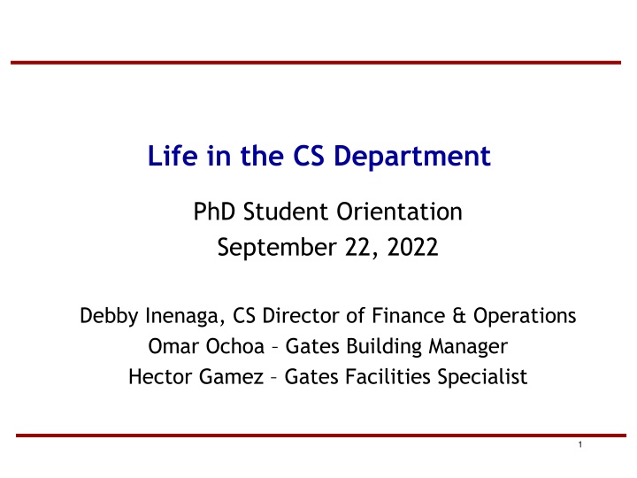 life in the cs department n.w
